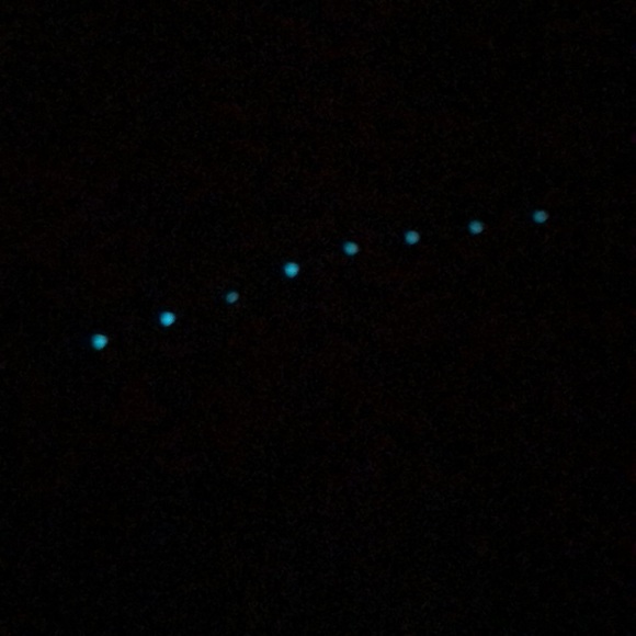 Stainless steel anklet with glow in the dark hearts. - Picture 3 of 6